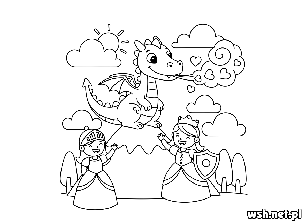 kolorowanka smok