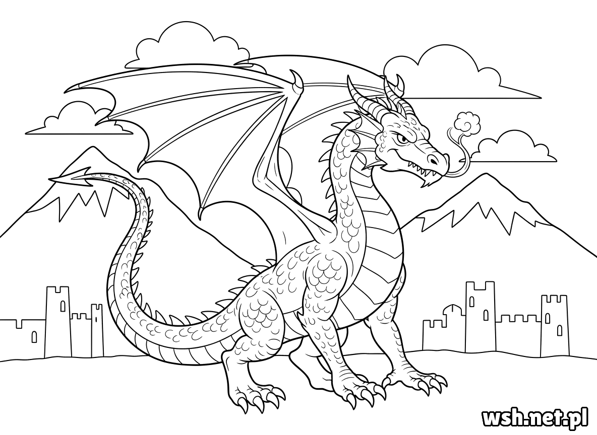 kolorowanka smok