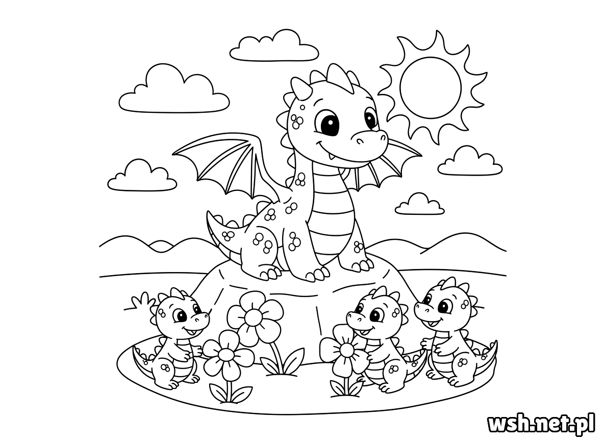 kolorowanka smok