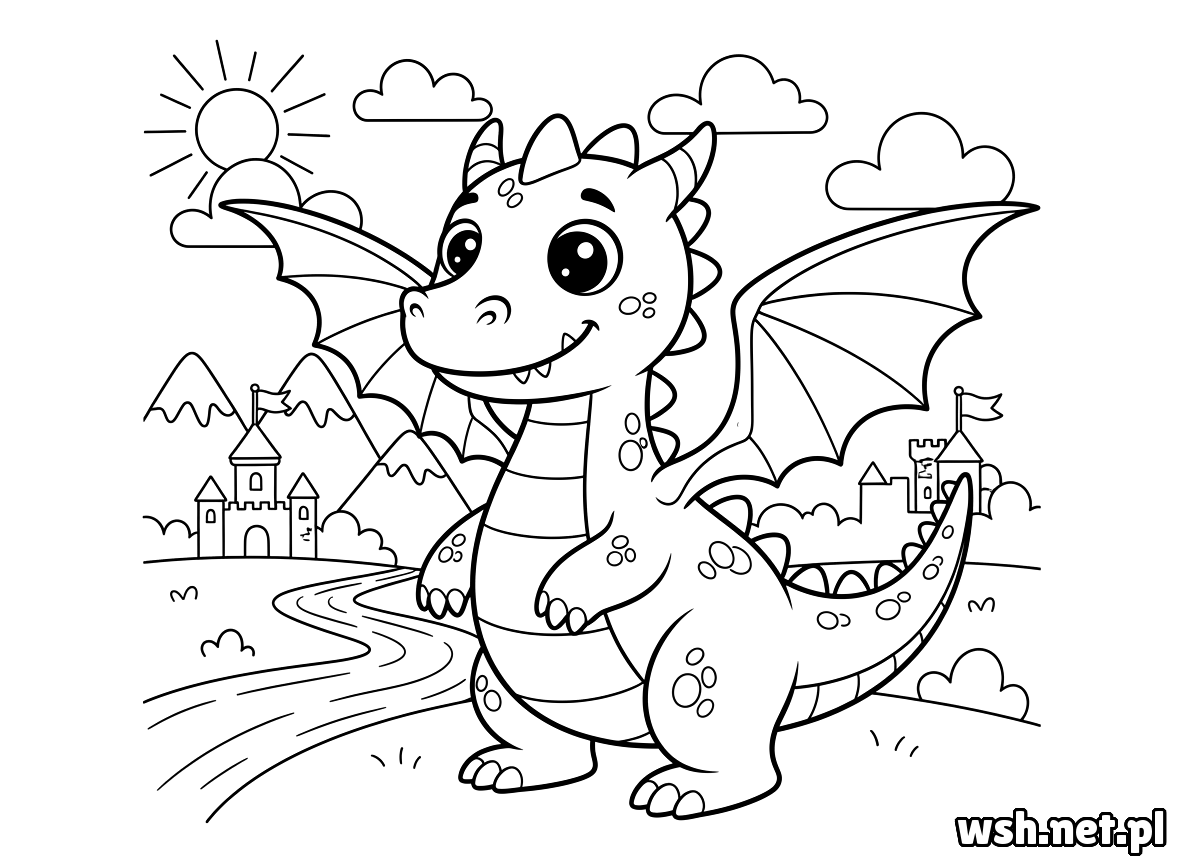 kolorowanka smok