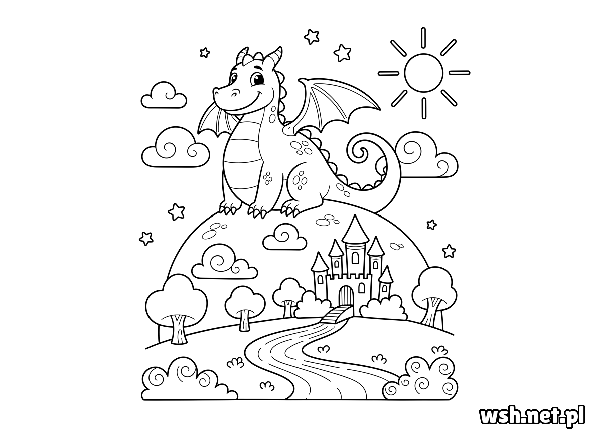 kolorowanka smok